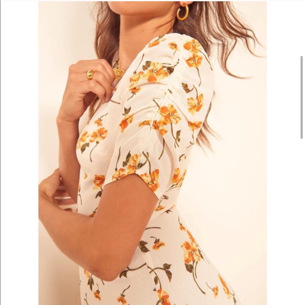 NEW REFORMATION Limonada Cosa Midi Dress - Picture 3 of 4